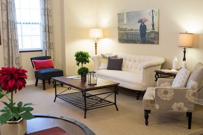 Cozy interior living area with seating and decor