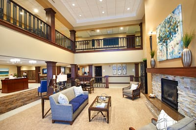 Elegant lobby of a senior living facility
