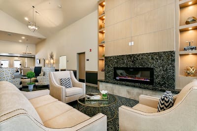 Bright and welcoming common area with comfortable seating