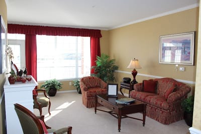 Bright interior living area with comfortable seating