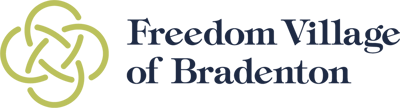 The Inn at Freedom Village, Nursing Home in Bradenton, FL — Logo of Freedom Village of Bradenton in green and blue