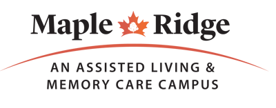 Maple Ridge Lodge logo with stylized leaf