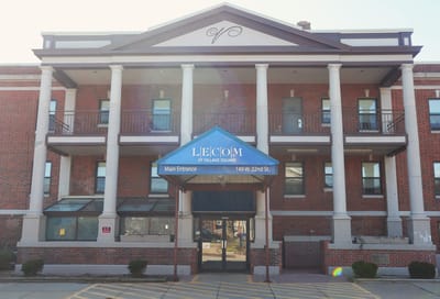 Main entrance of LECOM at Village Square