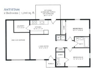 Architectural floor plan of a residential unit