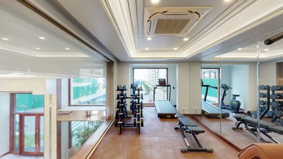 Interior view of a well-equipped gym