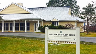 Exterior view of Memory Care at Allen Brook building
