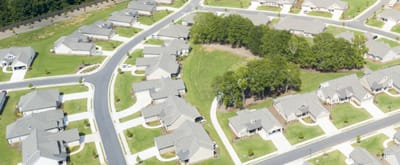Aerial view of a residential community layout