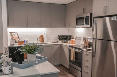 Modern kitchen in a senior living facility