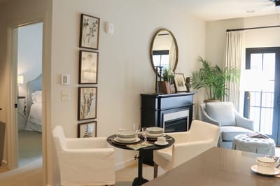 Bright interior of a living area in a senior facility
