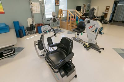 Interior view of a fitness area with equipment