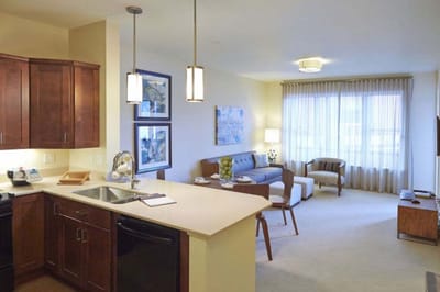 Bright interior of a modern resident living space