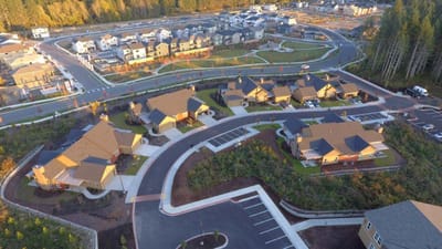 Aerial view of Penrose Harbor's outdoor layout