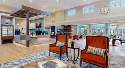 Welcoming lobby area with comfortable seating.