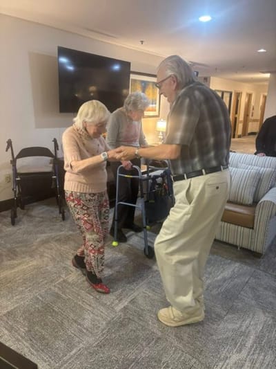 Residents engaging in a social dance activity