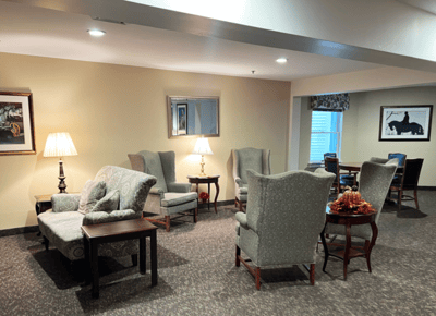Comfortable common area with cozy seating
