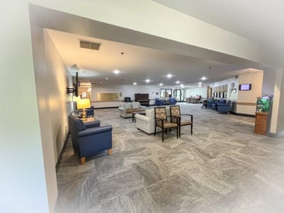 Common area with seating and natural lighting