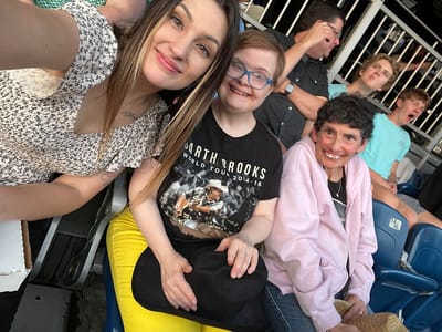 Residents enjoying a group activity at an event.