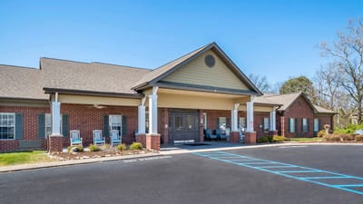 Front entrance of a senior living facility