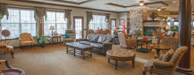 Bright and inviting common area in the facility