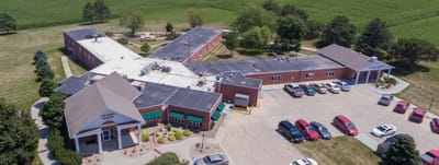 Aerial view of Colonial Manor of Randolph facility