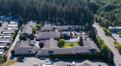 Aerial view of Alpine Way Continuing Care Community campus