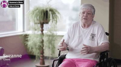 Client sharing her experience at facility.