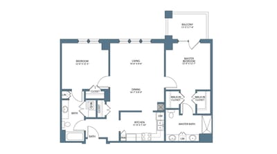 Architectural floor plan of a residential unit