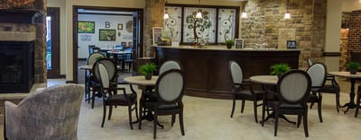 Indoor common area with seating and decor