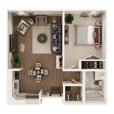 Interior layout of a modern living space