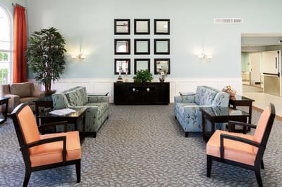 Bright and welcoming common area with comfortable seating
