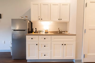 Modern kitchenette in a resident room