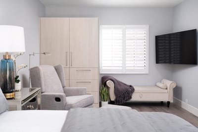 Comfortable private resident room with modern decor