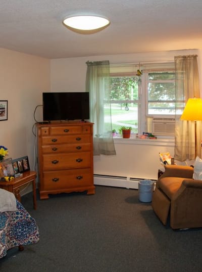 Cozy interior view of a resident's room