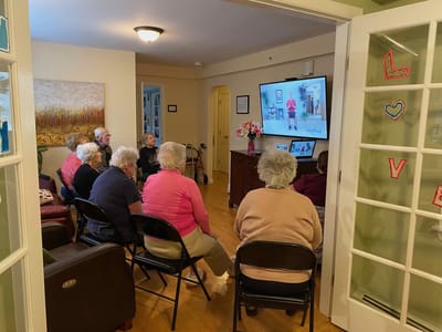 Residents participating in an activity in a common area