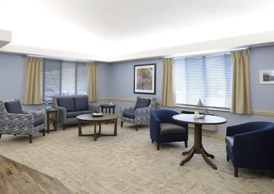 Bright common area with comfortable seating