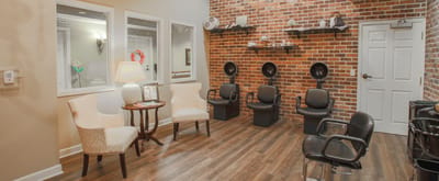 Interior of a salon area with styling chairs