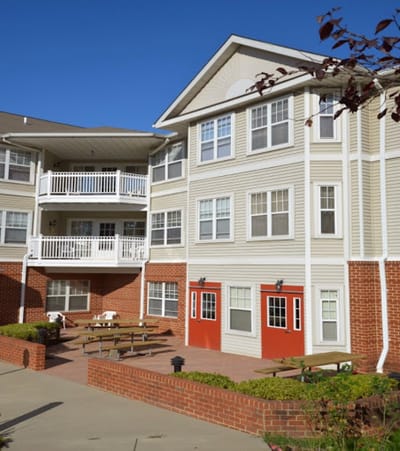 A well-kept outdoor space with patio furniture