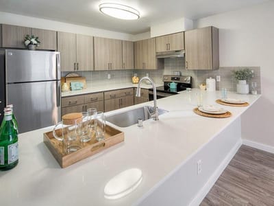 Bright, modern kitchen with clean design