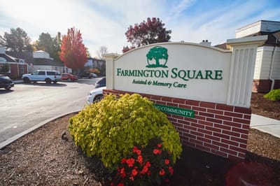 Entrance sign of Farmington Square Beaverton facility