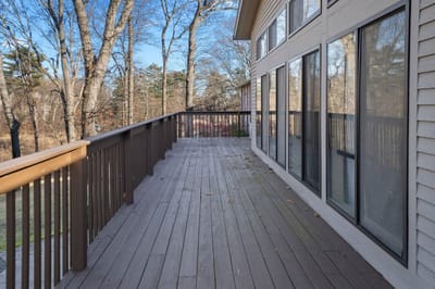 Outdoor deck area of a senior living facility