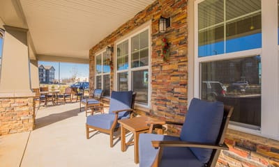 Outdoor seating area with comfortable chairs