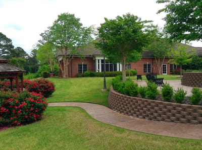 Beautiful outdoor garden space at the facility