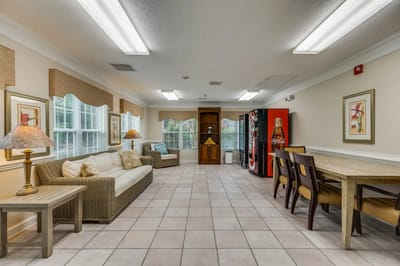 Common area with seating and dining space