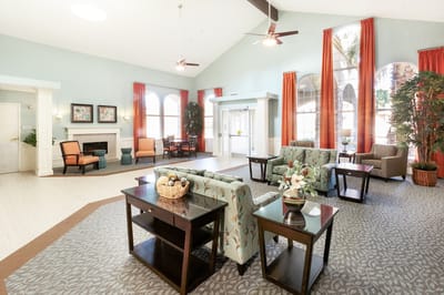 Bright and welcoming common area in the facility