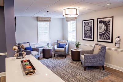 A cozy common area with comfortable seating