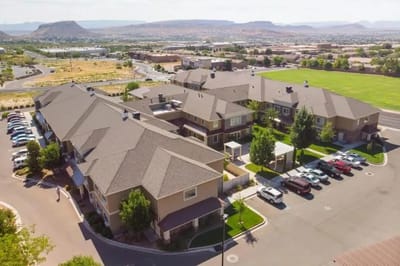Aerial view of the Spring Gardens Senior Living facility