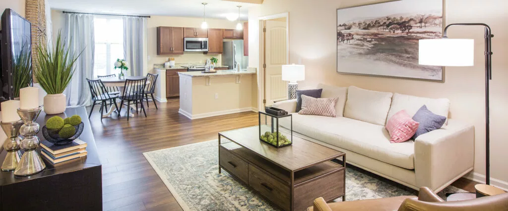 Bright and modern living space in a senior facility
