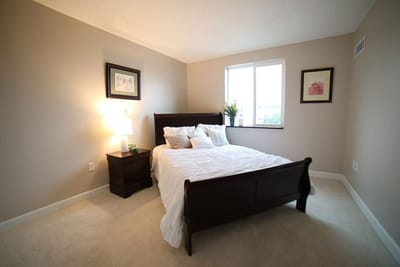 Cozy bedroom setup in a senior living facility