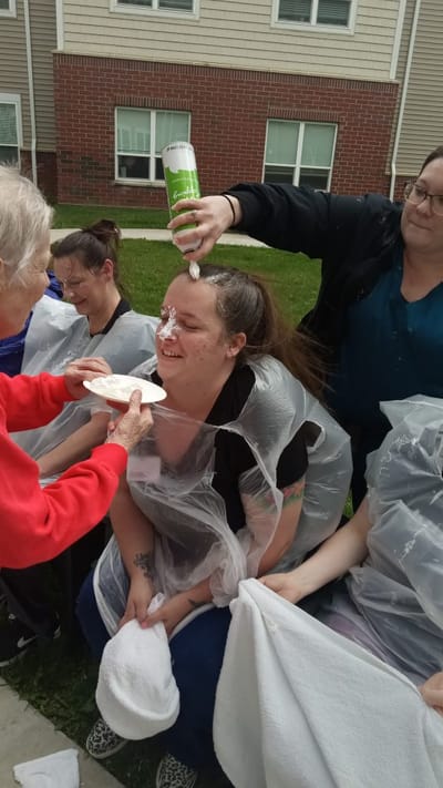 Residents enjoying a fun activity outdoors