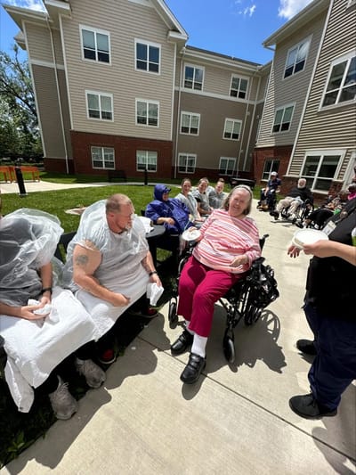 Residents enjoying an outdoor activity together